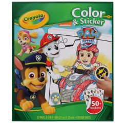 CRAYOLA PAW PATROL COLOUR AND STICKER BOOK