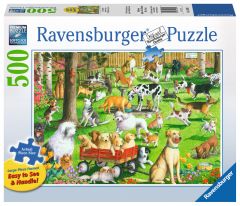 RAVENSBURGER 500 PCE LARGE FORMAT JIGSAW PUZZLE AT THE DOG PARK