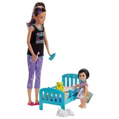 BARBIE SKIPPER BABYSITTERS INC. WITH TODDLER BED