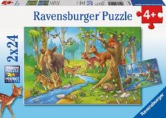 RAVENSBURGER 2X24PC CUTE FORREST ANIMALS JIGSAW PUZZLE
