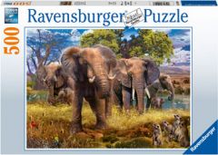 RAVENSBURGER 500PC JIGSAW PUZZLE ELEPHANT FAMILY