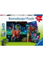 RAVENSBURGER 3X49PC JIGSAW PUZZLE DINOSAURS IN SPACE