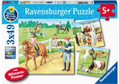 RAVENSBURGER 3X49PC JIGSAW PUZZLE A DAY AT THE STABLES