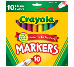 CRAYOLA 10 CLASSIC COLOURED MARKERS
