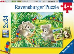 RAVENSBURGER 2 X 24 JIGSAW PUZZLE - SWEET KOALA'S AND PANDA'S